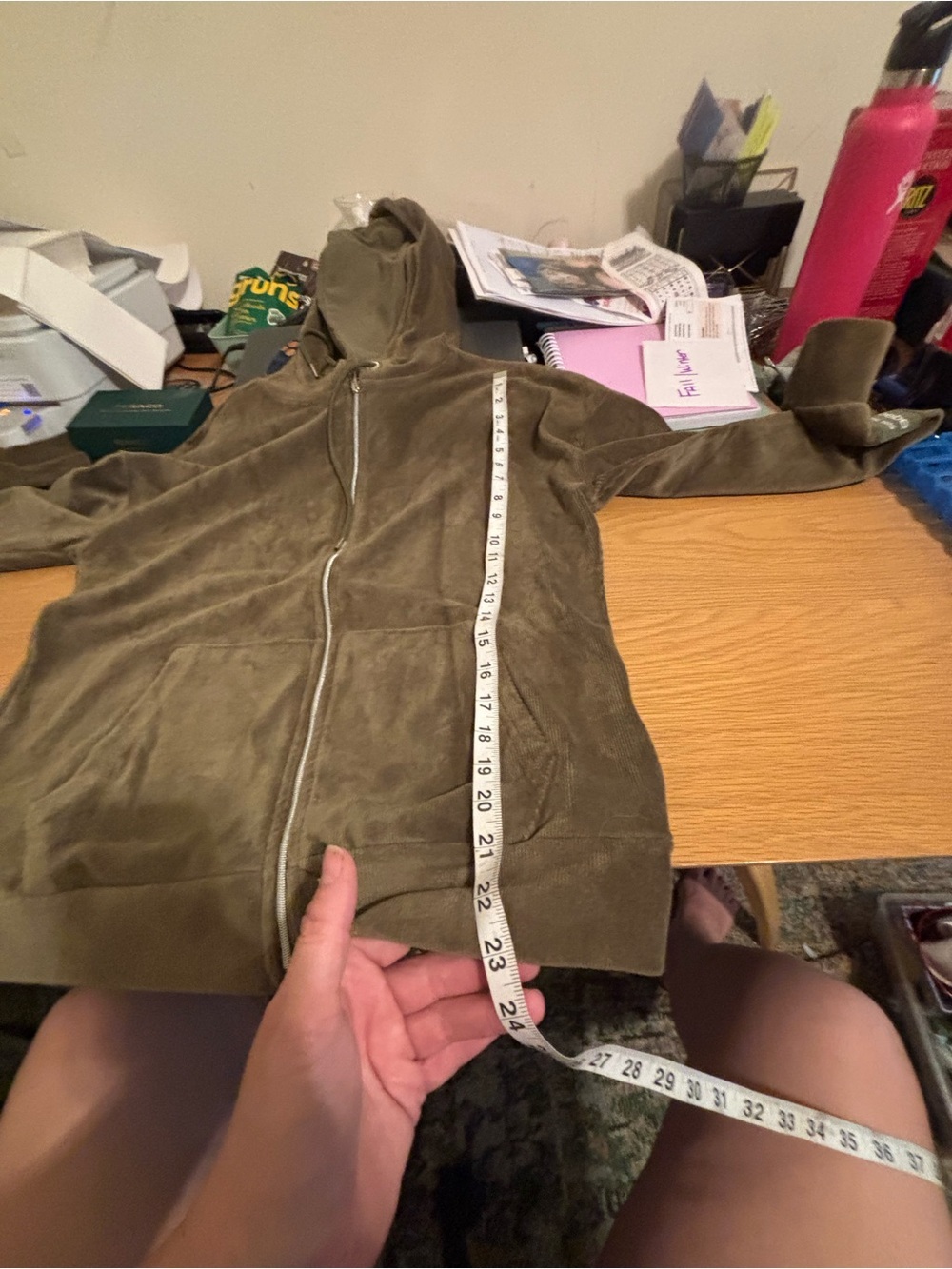bebe Olive-Tone Zip Hoodie - Picture 6 of 8